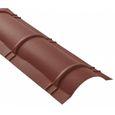 Faîtière demi-cercle pour toiture acier galvanisé laqué mat aspect tuile - L: 2.1 m - Brun rouge mat-0