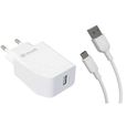 MUVITCHAN Pack chargeur secteur 12W+Cable USB C - 1.2m - Blanc-0