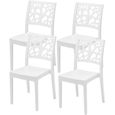 Lot de 4 chaises de jardin TETI ARETA - 52 x 46 x H 86 cm - Blanc-0