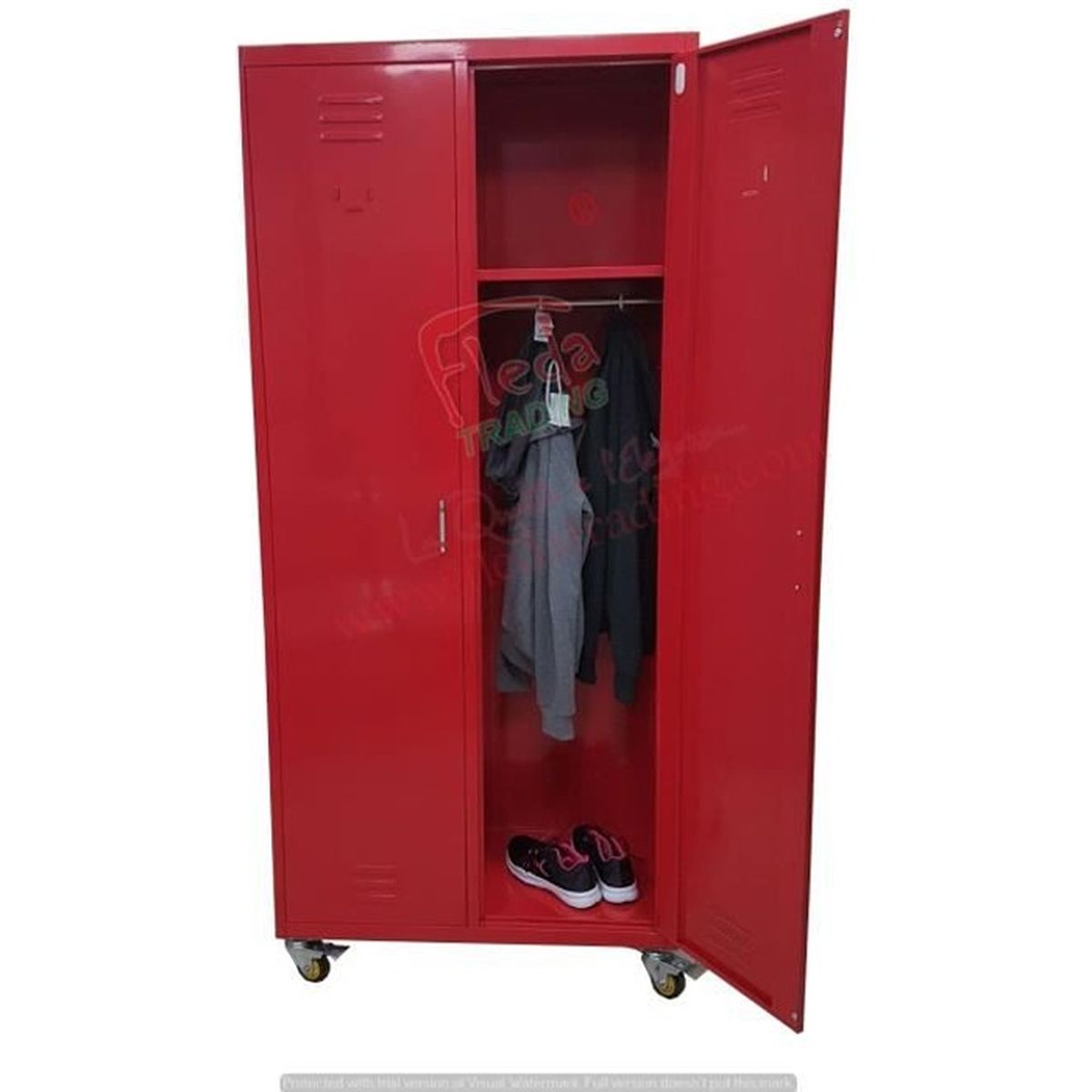 Armoire Vestiaire Metallique Stile Industriel avec Roues Dim.cm