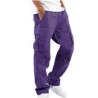 Pantalon Cargo Homme Décontracté - Coupe Droite Avec Poches - Taille élastique - Léger Et Ample - Violet Taille M - Pour Loisirs, Travail, Extérieur