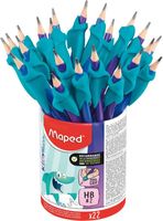 Maped - Pot 22 Crayons Graphite HB2 + Guide-doigts Requin Kidy Learn - Embout Gomme - Idéal Apprentissage de l'écriture - Dès 3 ans