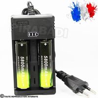 2 PILES ACCU RECHARGEABLE 18650 3.7v 5800mAh BATTERY BATTERIE + CHARGEUR RS-93 #32