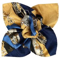 Segni & Disegni - Pochette de costume made in Italie. Beige et bleu motifs Voitures