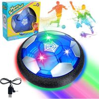 Air Power Football, Jouet Enfant Ballon avec LED Lumière Hover Soccer Ball, Jeux de Foot Exterieur Cadeau d'anniversaire Noël 18.5cm