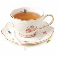 Service à café avec soucoupes,YeFine – ensemble de tasses à thé et soucoupes en céramique, porcelaine de styliste, tasse à-Type H#A2