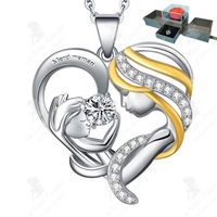 LCC® Cadeau de fête des mères en argent sterling 925 collier en forme de coeur collier dames amour collier de diamants cadeau