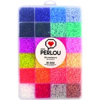 Valisette Perles à repasser Mini Perlou 24 Couleurs - Perlou Multicolore - Assort.