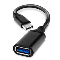 Câble Adaptateur USB-C vers USB-A OTG pour TEENO Smartphone 5.3" Pouces - USB C Mâle vers USB A Femelle Nylon Tressé Aluminium