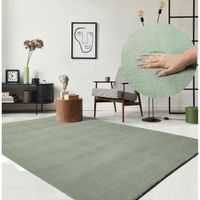 Tapis pour le salon ou de chambre - vert - 120x160 cm | Rectangulaire | Lavable jusqu'à 30 degrés | Tapis LOFT de The Carpet