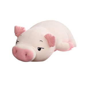 PELUCHE Oeil blanc ouvert - 75 cm - 1 pièce poupée en peluche cochon Squishy couchée peluche cochon jouet Animal pelu