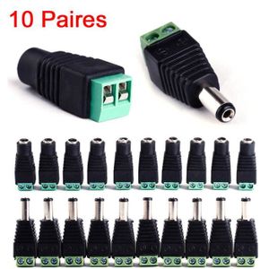 12v Dc Connecteur D Alimentation Male Pour Cable Cctv Noir Prix Pas Cher Cdiscount