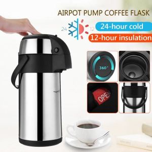 Acier Inoxydable 3 L AIR Pot Fiole Lot de 2 Pump Action Vide Thermos Thé Café
