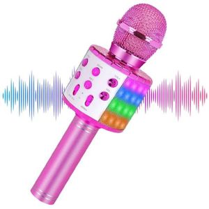 Microphone de karaoké, sans fil, Bluetooth, USB, LED, flash, pour  promotion, cadeau, haut-parleur sans fil, pour fêtes de [375] - Cdiscount TV  Son Photo