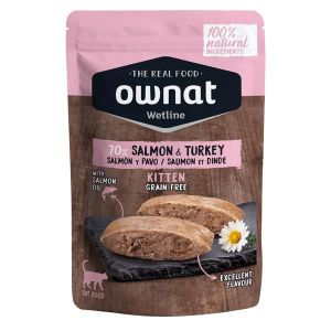 BOITES - PATÉES Pâtée pour Chat Ownat Grain Free - Saumon et Dinde - 100% Naturelle et Sans Céréales