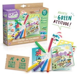 JEU DE COLORIAGE - DESSIN - POCHOIR SUPER GREEN Kit de coloriage, crayons bio