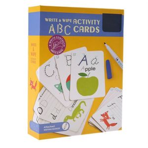 JEU D'APPRENTISSAGE Hililand Cartes d'apprentissage Les enfants écrivent et essuient les cartes Flash d'apprentissage cognitif précoce, jouets
