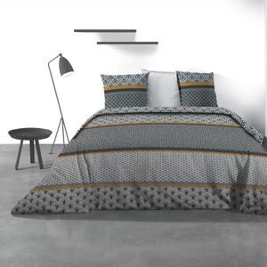 parure de draps 140 jardin fleuri taupe 100 coton 4p cdiscount maison