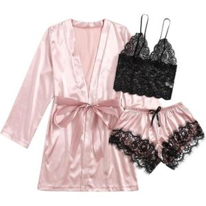 PYJAMA Pyjama en satin de soie Femme - Xu32822 - Rose - Style sexy - Ensemble de lingerie