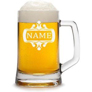 Verre à bière - Cidre Chope à bière personnalisée avec Gravure d'un nom 