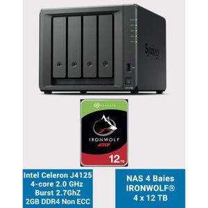 SERVEUR STOCKAGE - NAS  Synology DS423+ 2Go Serveur NAS IRONWOLF 48To (4x1