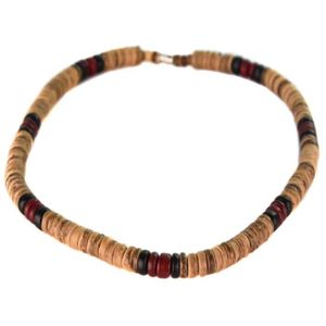 Hommes/' Unisexe Coll en Bois Coco Perles Surf Bracelet Mode Marron Noir Blanc
