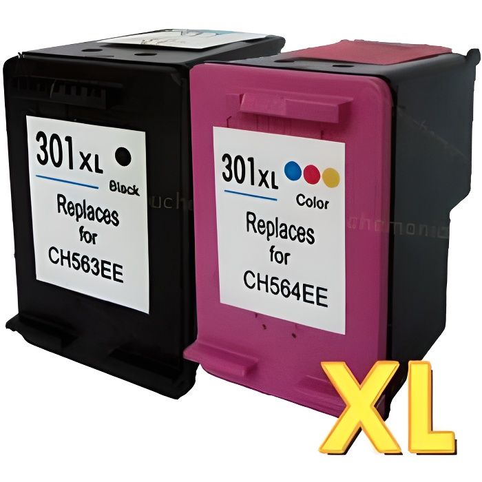 COMETE - 301XL - Pack de 2 cartouche compatible HP 301 XL Sans niveau  d'encre - Marque française - Cartouche imprimante - LDLC