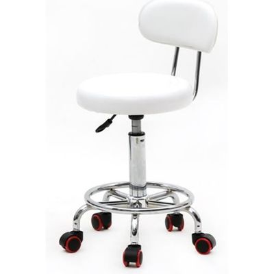 Tabouret Ergonomique à Roulettes Avec Dossier Réglable En Hauteur De 49 à 62 Cm Et Pivotable à 360° - Noir - Vivezen - Maison
