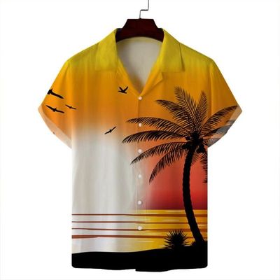 Chemise Hawaienne Homme AIEVIS Imprime 3D Manches Courtes Jaune Style de vacances Jaune Cdiscount Pret a Porter