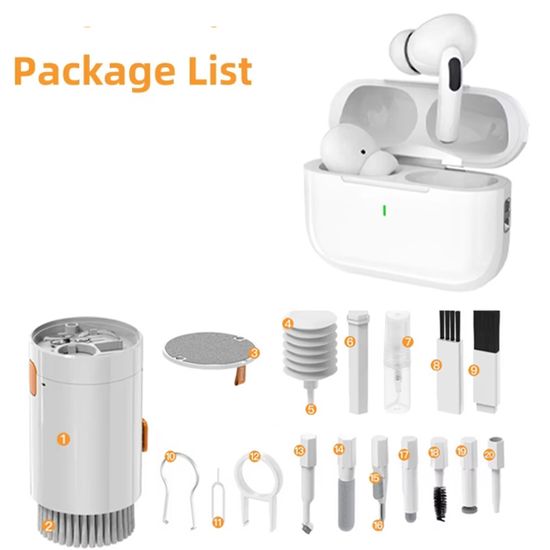Kit De Nettoyage Technaxx TX-333 Pour écouteurs Et Smartphone - Stylo 3-en-1, Pâte Nettoyante 50g, Chiffon Microfibre