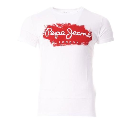 T Shirt Superdry Homme T-Shirt Pepe Jeans Sam Tee Homme - 100% Coton - Imprimé Avant Et Arrière - Manches Courtes Tee Shirt Homme Superdry