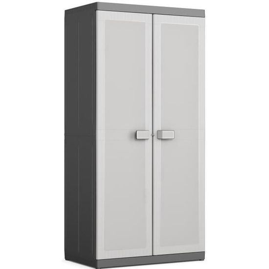 KETER ARMOIRE HAUTE LOGICO XL, Noir / Gris, 89 x 54 x 182 cm