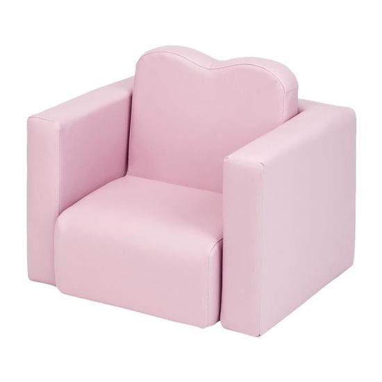 Canapé enfant convertible- Fauteuil deux en un pour enfant chic-Table et Chaise multifonctionnelles- rose pâle 49*38*44cm