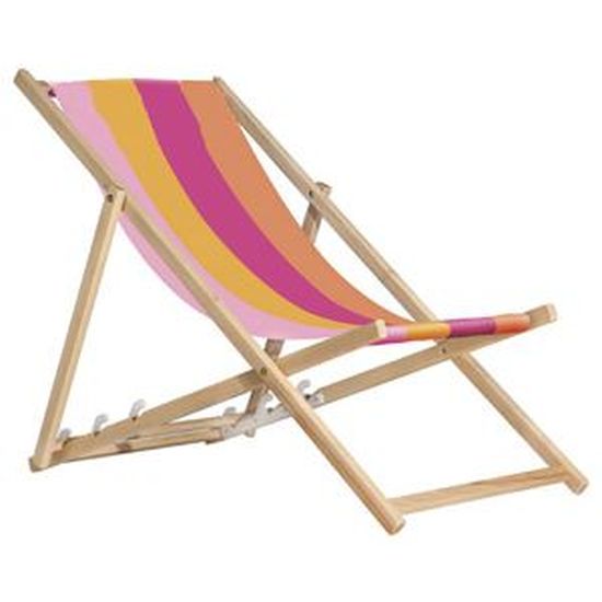 Transat En Toile Et Bois Achat Vente Chaise Longue Transat En Toile Et Bois Cdiscount