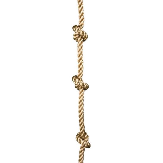 Corde d'escalade TRIGANO avec nœuds pour balançoire 1,9-2,5 m - Mixte - Pour Enfant - Blanc