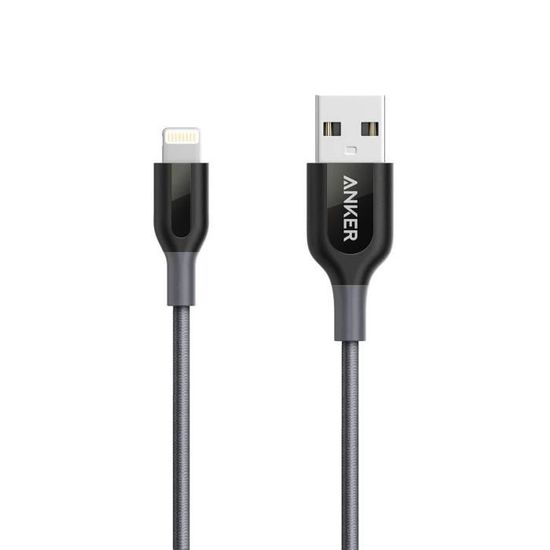 iPad et Autres Powerline+ Câble Lightning Anker en Fibres daramide et Nylon Double tressage pour iPhone Certifié MFi 90 cm 