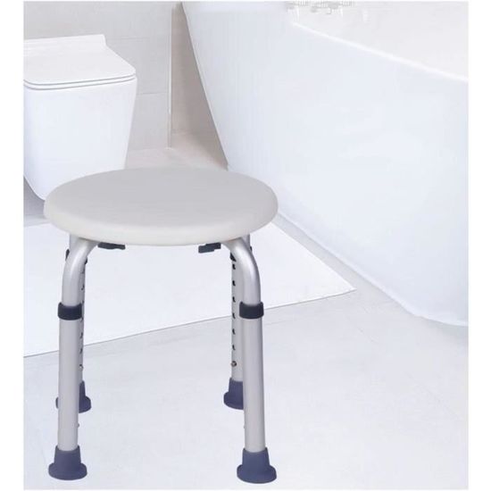 Chaise De Douche AREBOS Réglable En Hauteur - Dossier Et Poignées - Support 100 Kg - Neuf