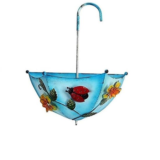 Décoration Murale Céramique Forme Parapluie – Motif Floral, Vintage, Neuve