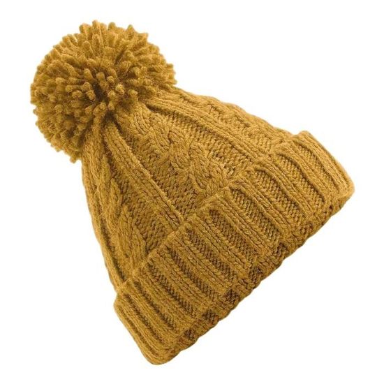 Bonnet De Ski Beechfield à Pic Courbé - Doublure Douce, Vert Olive, Taille Unique - Côtelé Et Extensible