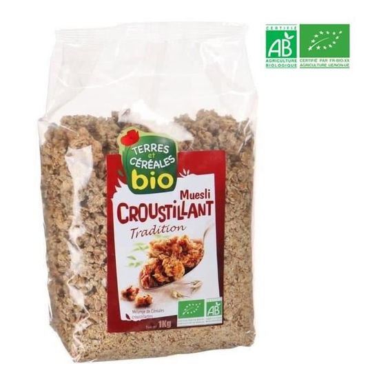 Terres Et Cereales Muesli Croustillant Traditionnel Bio 1 Kg Achat Vente Muesli Flocon Muesli Croust Trad Bio 1kg Cdiscount