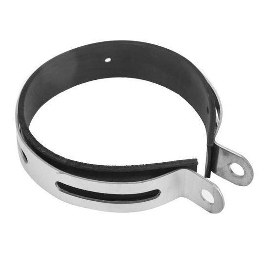 Support Universel De Fixation Pour Pot D'Échappement Moto - Bague De Serrage Noir & Argent