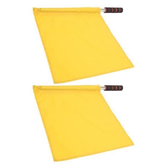 Lot De 4 Drapeaux D'arbitre - Acier Inoxydable Avec Poignée éponge - Tissu Coton Vert/blanc - Pour Football, Athlétisme, Sports Extérieurs