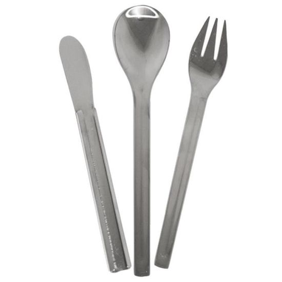 Couverts 3 En 1 Trespass – Cuillère, Fourchette, Couteau, Sans BPA, Avec Mousqueton – Léger Et Pratique Pour Randonnée Et Pique-nique