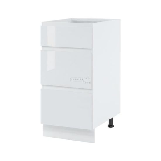Cuisineandcie - Meuble Bas De Cuisine Eco Blanc Brillant 1 Porte L 30