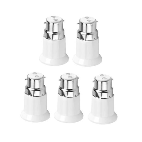 5x Adaptateur Douille B22 Vers E27 - Convertisseur Ampoule LED Et Fluocompacte