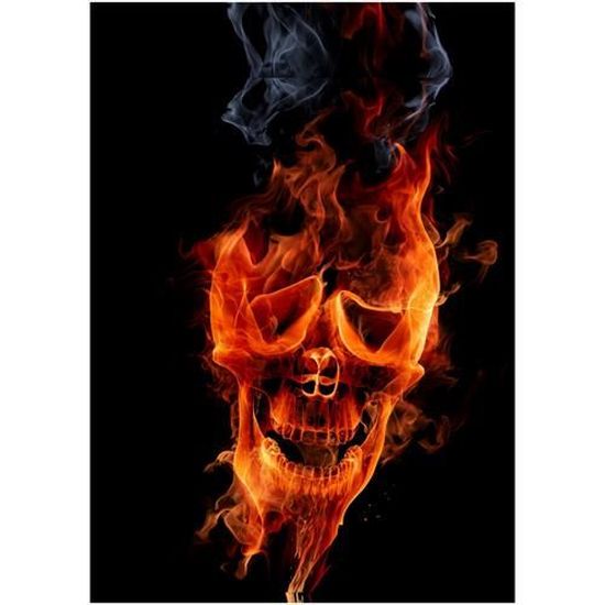 Coque Compatible Avec Apple Iphone Se Tete De Mort En Feu Plastique Bord Noir Cdiscount Telephonie