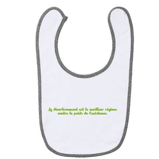 Bavoir Bebe Coton Gris Gs Citation Poids De L Existance Cdiscount Pret A Porter