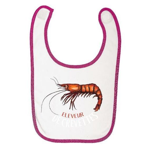 Bavoir Bebe Coton Rose Gs Eleveur De Crevettes Fond Noir Cdiscount Puericulture Eveil Bebe