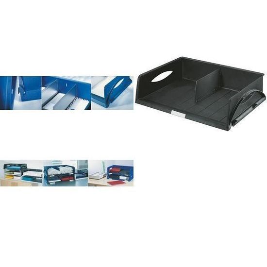 Lot De 4 Corbeilles à Courrier Leitz Duo Colour A4 - Design Bicolore Noir/Gris Élégant Et Moderne