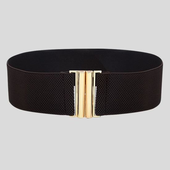 Ceinture élastique Femme Rouge Avec Boucle Métal Or - Taille S/M Réglable, Neuve Avec étiquettes